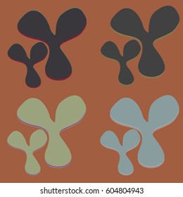 New splats splashes and blobs of brightly colored paint isolated on background.