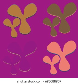 New splats splashes and blobs of brightly colored paint isolated on background.