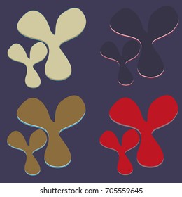 New splats splashes and blobs of brightly colored paint isolated on background.