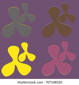 New splats splashes and blobs of brightly colored paint isolated on background.