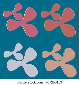 New splats splashes and blobs of brightly colored paint isolated on background.