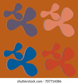 New splats splashes and blobs of brightly colored paint isolated on background.