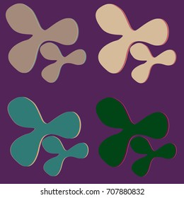 New splats splashes and blobs of brightly colored paint isolated on background.