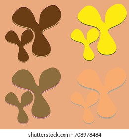 New splats splashes and blobs of brightly colored paint isolated on background.