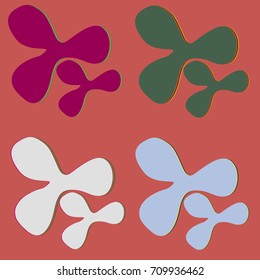 New splats splashes and blobs of brightly colored paint isolated on background.