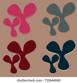 New splats splashes and blobs of brightly colored paint isolated on background.