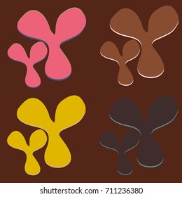New splats splashes and blobs of brightly colored paint isolated on background.