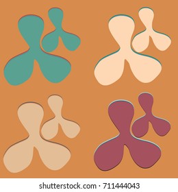 New splats splashes and blobs of brightly colored paint isolated on background.