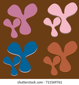 New splats splashes and blobs of brightly colored paint isolated on background.