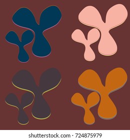 New splats splashes and blobs of brightly colored paint isolated on background.