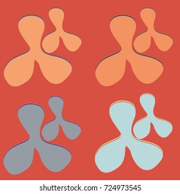 New splats splashes and blobs of brightly colored paint isolated on background.