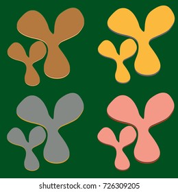 New splats splashes and blobs of brightly colored paint isolated on background.