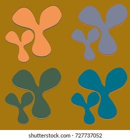 New splats splashes and blobs of brightly colored paint isolated on background.