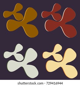 New splats splashes and blobs of brightly colored paint isolated on background.