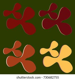 New splats splashes and blobs of brightly colored paint isolated on background.