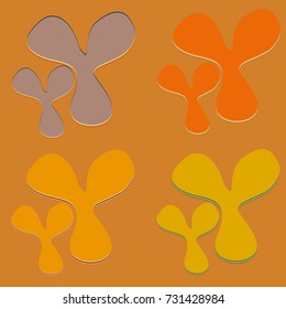 New splats splashes and blobs of brightly colored paint isolated on background.