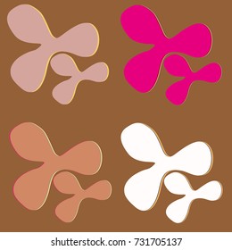 New splats splashes and blobs of brightly colored paint isolated on background.