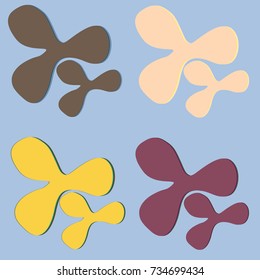 New splats splashes and blobs of brightly colored paint isolated on background.
