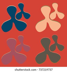 New splats splashes and blobs of brightly colored paint isolated on background.