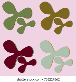 New splats splashes and blobs of brightly colored paint isolated on background.