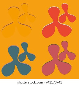 New splats splashes and blobs of brightly colored paint isolated on background.