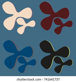 New splats splashes and blobs of brightly colored paint isolated on background.