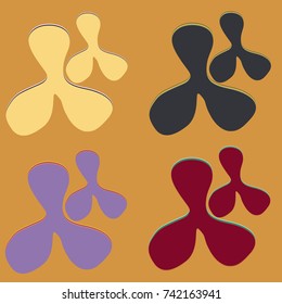 New splats splashes and blobs of brightly colored paint isolated on background.