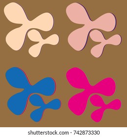New splats splashes and blobs of brightly colored paint isolated on background.