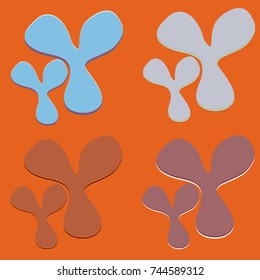 New splats splashes and blobs of brightly colored paint isolated on background.