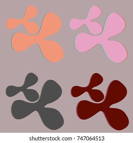 New splats splashes and blobs of brightly colored paint isolated on background.