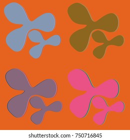 New splats splashes and blobs of brightly colored paint isolated on background.