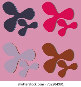 New splats splashes and blobs of brightly colored paint isolated on background.