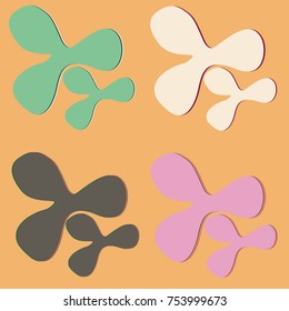 New splats splashes and blobs of brightly colored paint isolated on background.