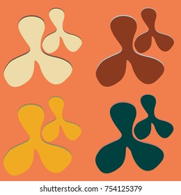 New splats splashes and blobs of brightly colored paint isolated on background.