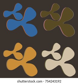 New splats splashes and blobs of brightly colored paint isolated on background.