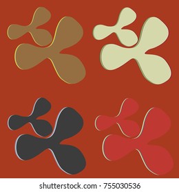 New splats splashes and blobs of brightly colored paint isolated on background.