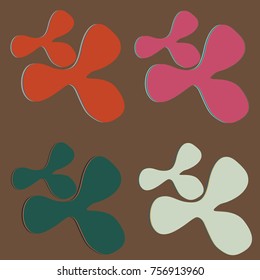 New splats splashes and blobs of brightly colored paint isolated on background.
