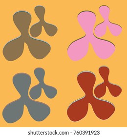New splats splashes and blobs of brightly colored paint isolated on background.