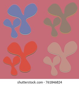 New splats splashes and blobs of brightly colored paint isolated on background.