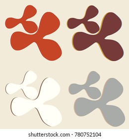 New splats splashes and blobs of brightly colored paint isolated on background.