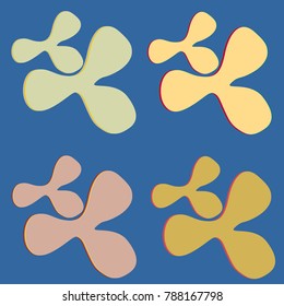 New splats splashes and blobs of brightly colored paint isolated on background.
