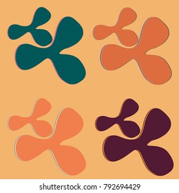 New splats splashes and blobs of brightly colored paint isolated on background.