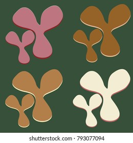 New splats splashes and blobs of brightly colored paint isolated on background.