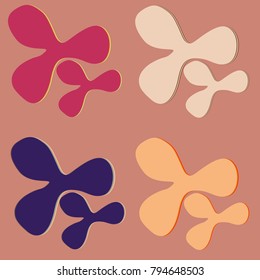 New splats splashes and blobs of brightly colored paint isolated on background.