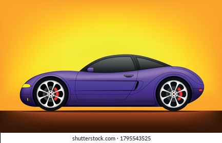 New sports car, buying and selling cars, auto service, vector