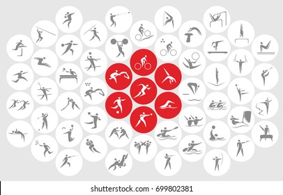 New sports icons and sports symbols, the flag of Japan - Shutterstock ID 699802381