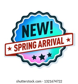 New Spring Arrival tag label illustration