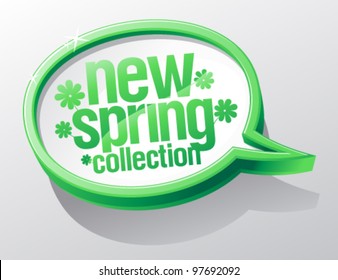 New spring collection shiny glass speech bubble.