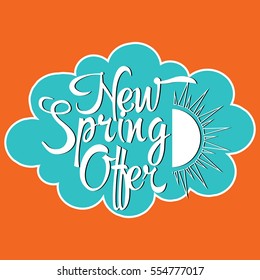 New spring offer. Lettering icon.
