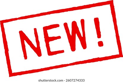 New stamp label red colored for product launch vector illustration.